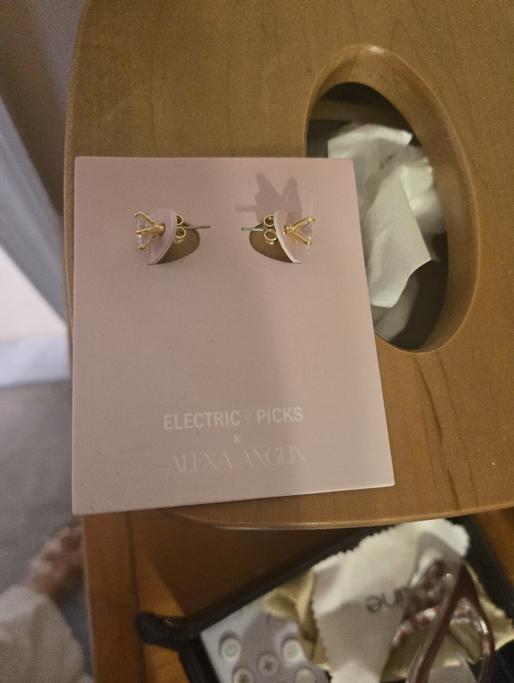 Electric Picks X Alexa Anglin Clear Stud Earrings